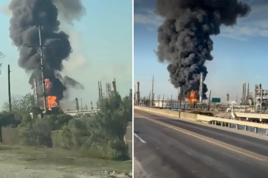 Large explosion at oil refinery shakes Texas city as residents advised to stay indoors