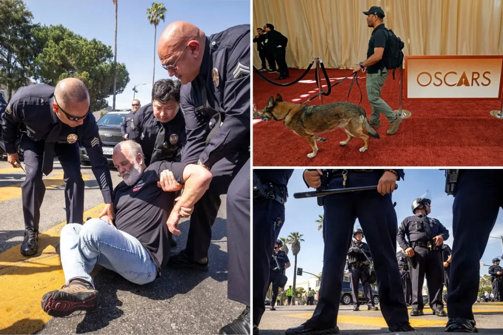 Large police presence ensures Oscar's safety at the 98th Annual Academy Awards