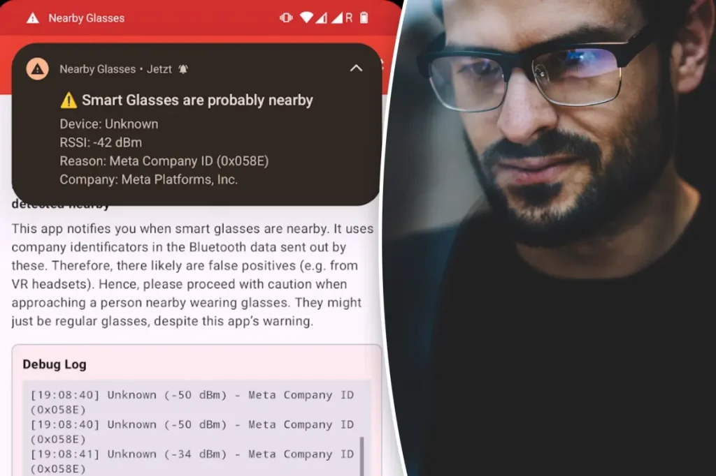 Local Glasses app monitors smart glasses users around you