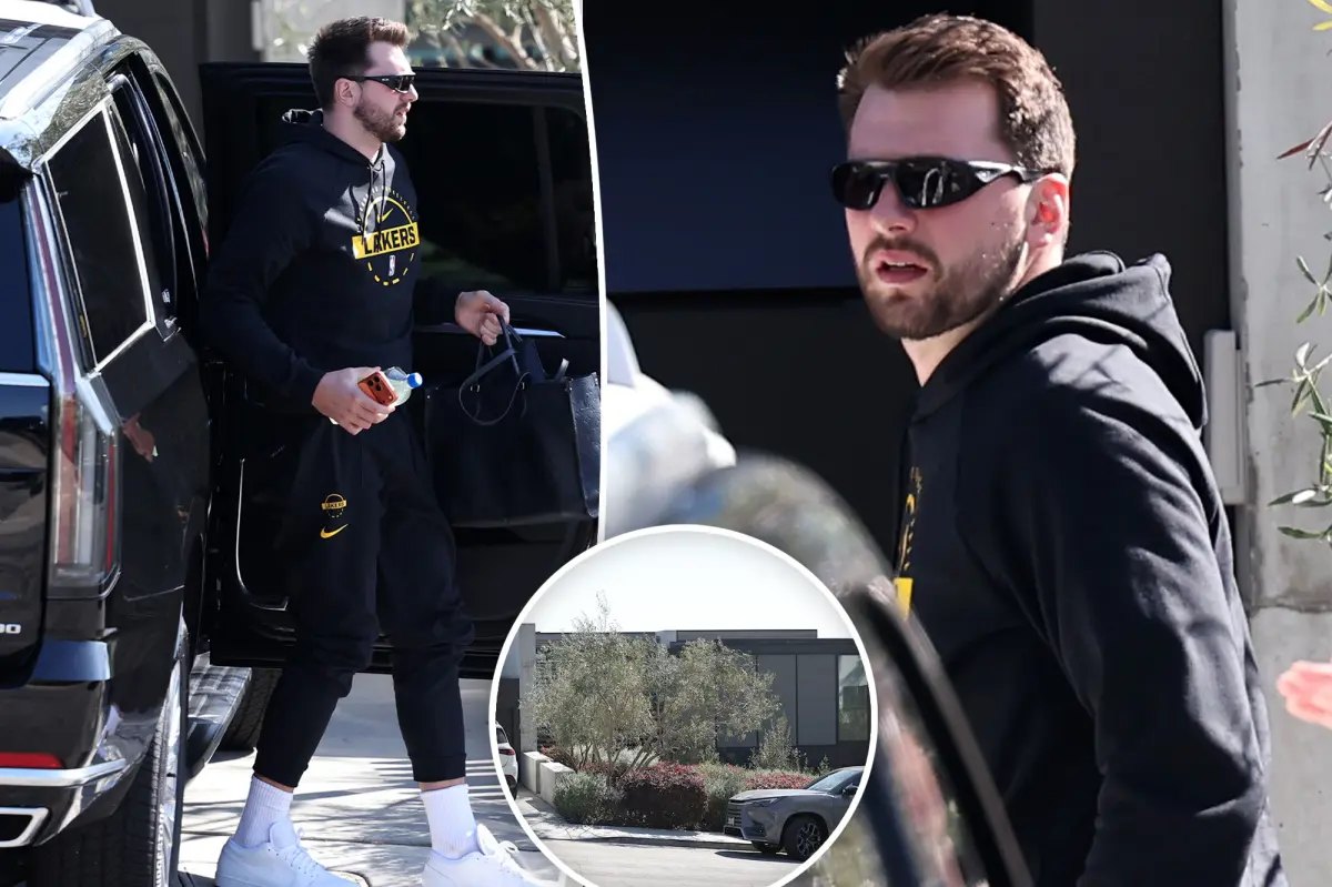 Luka Doncic appears relaxed outside his bachelor pad in Manhattan Beach during the turmoil.