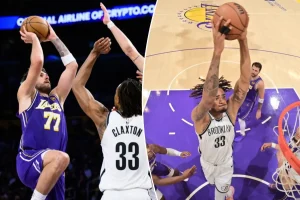 Luka Doncic dominates the Nets even after receiving his 16th technical foul as the Lakers excel.