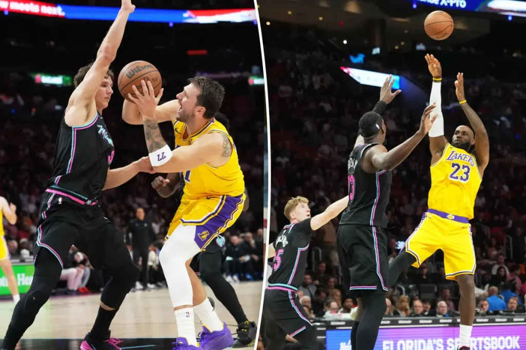 Luka Doncic guides Lakers to victory against Heat, contributes to winning streak