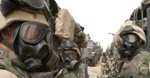 Marines in the U.S. Practicing for Chemical Risks on Their Way to the Middle East