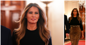 Melania Trump Honors Women's History Month in Stylish Leopard Skirt by Adam Lippes