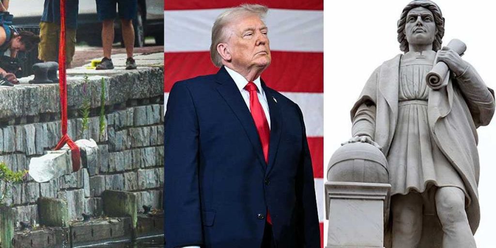 "Monuments are important": Christopher Columbus statue remains upright despite efforts to bring it down.