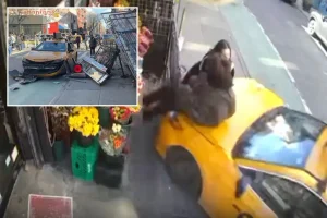 NYC taxi speeds into two women near bodega in dramatic video footage of the collision