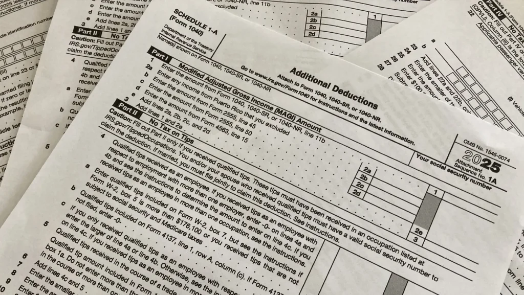 New IRS form Schedule 1-A reveals four significant tax deductions for 2025.