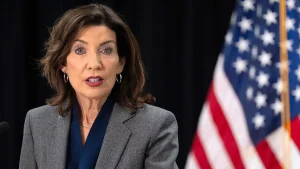 New York Governor Kathy Hochul suggests the state's tax base is shrinking