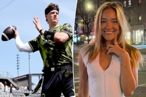 Olivia Ponton supports Joe Burrow at the Flag Football Classic.