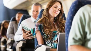 Passenger captured a viral TikTok video of her seat being pushed back as she leaned it back.