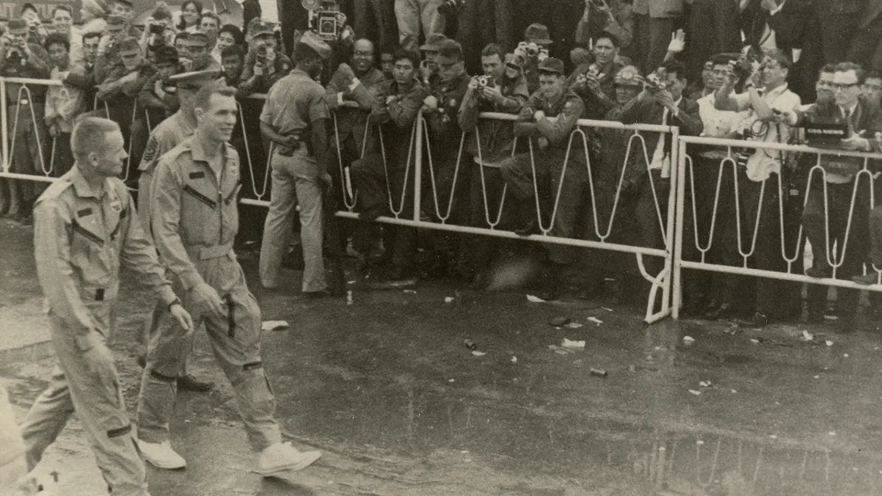 Previously unseen images of Neil Armstrong following his close call during Gemini 8 have been made public.