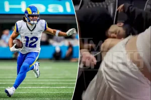 Puka Nacua's accuser dances near a sleeping Rams player in a surprising turn of events.