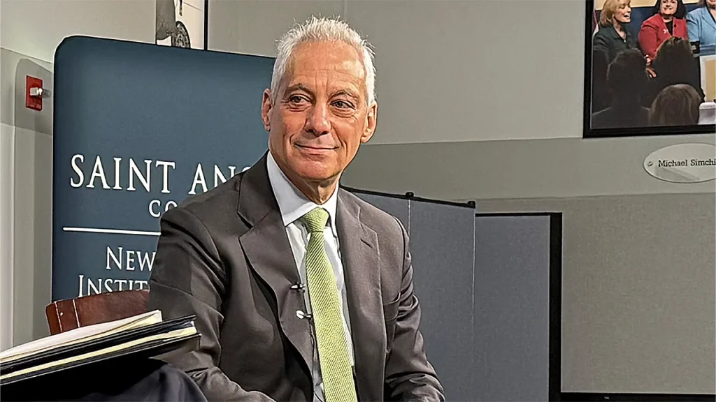 Rahm Emanuel believes the 2028 race should focus on ideas rather than discussions about gender.