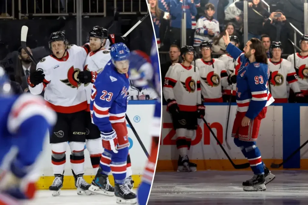 Rangers struggle against Senators after celebrating Mike Zibanejad's achievement