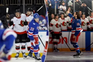 Rangers struggle against Senators after celebrating Mike Zibanejad's achievement