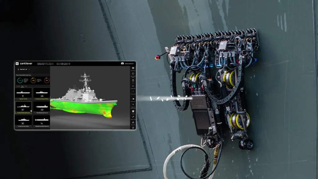 Robots that climb walls gather on Navy warships