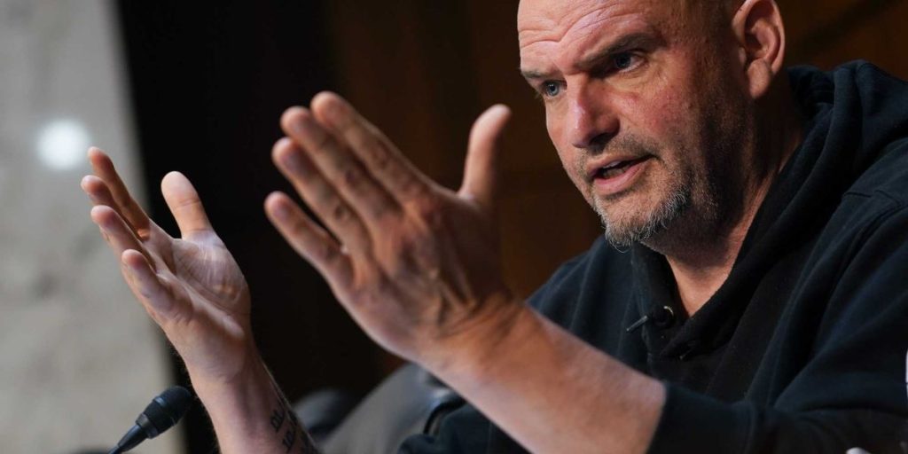 Senator Fetterman criticizes his party for not reacting to protesters wishing death on American soldiers.