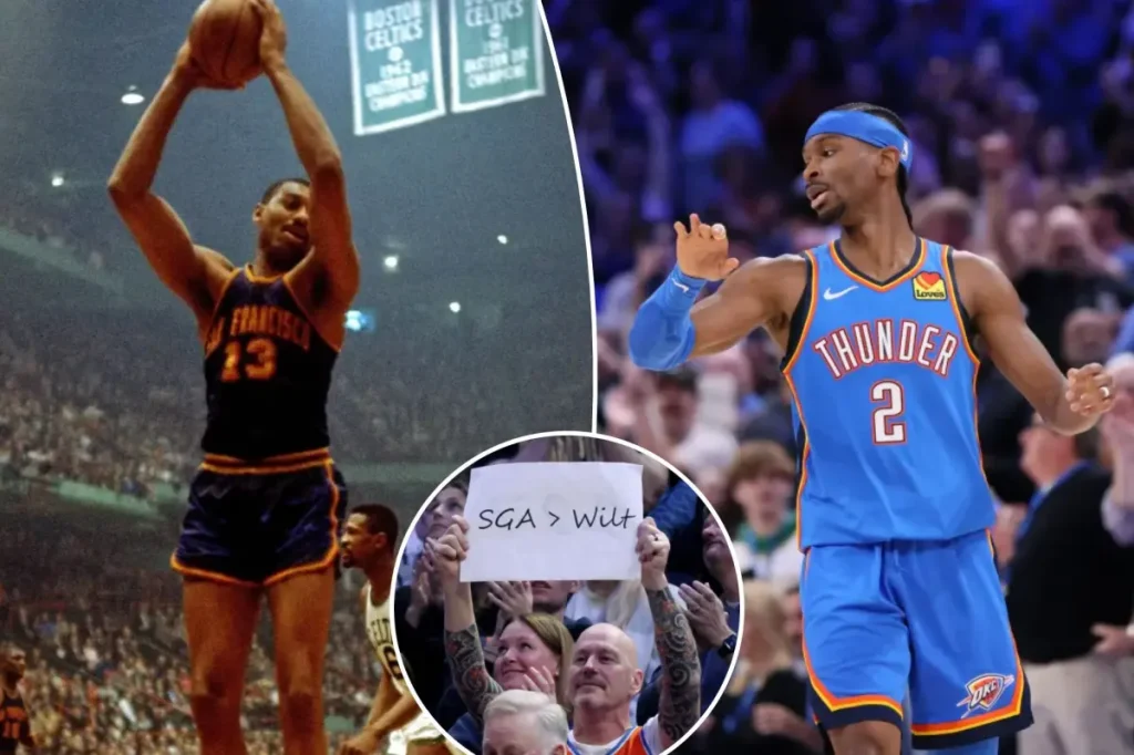 Shai Gilgeous-Alexander surpasses Wilt Chamberlain's record for consecutive 20-point games