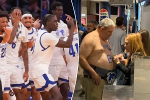 Shirtless Seton Hall supporter gains attention during Big East Tournament