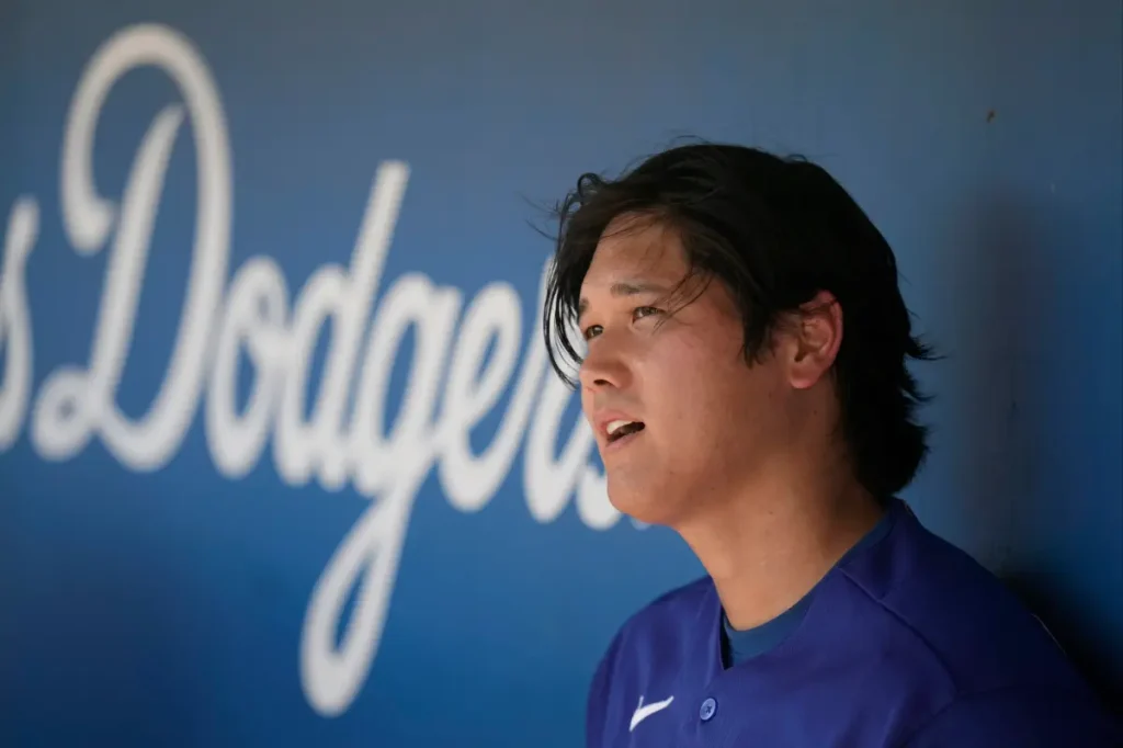 Shohei Ohtani of the Dodgers makes his first pitching appearance in spring training