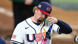 Team USA players take off their WBC silver medals