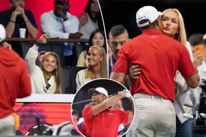 Tiger Woods and Vanessa Trump share a hug ahead of the golfer's TGL comeback