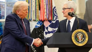 Tim Cook supports his connections to Trump while dismissing political labels at Apple