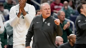 Tom Izzo states he will not step down following Michigan State's defeat.