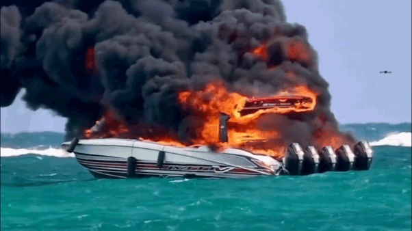 Tourists from Nebraska saved after their boat catches fire near Miami Beach