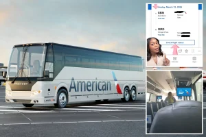 Travelers stunned as their 'flight' turns into a bus journey