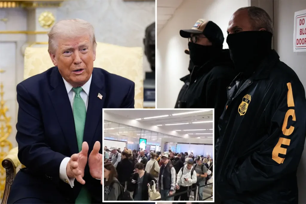 Trump sending ICE to airports on Monday to help with crowded TSA lines