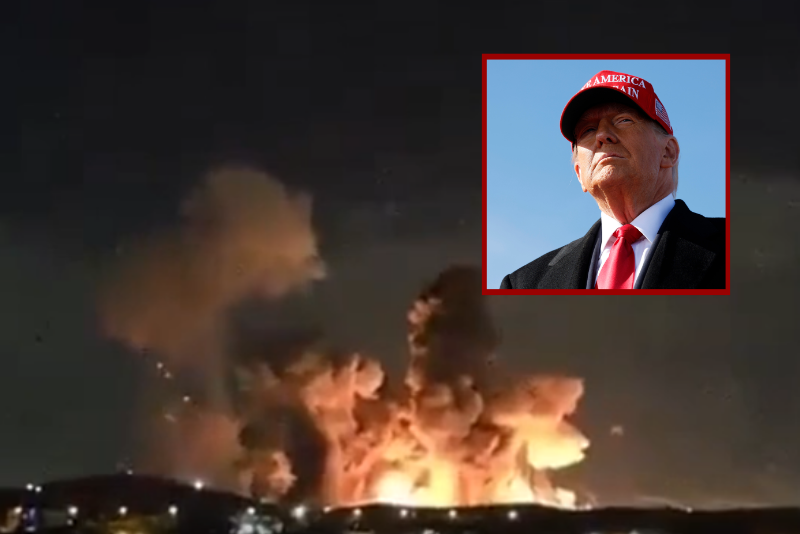 Trump shares video of 2,000-pound 'bunker buster' bombs striking Iranian ammo facility