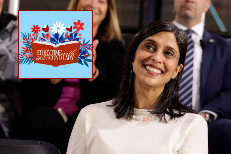 Usha Vance introduces the 'Storytime' podcast to address falling literacy rates.