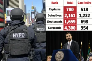 Veteran officers lack motivation to remain with the NYPD.