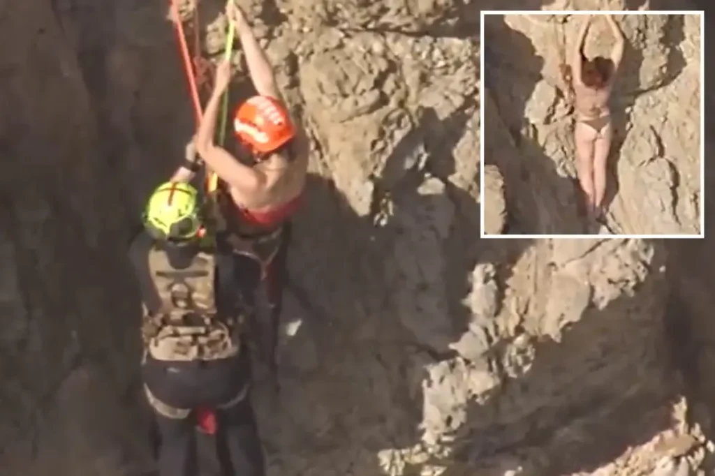 Woman in a bikini rescued from a cliff in San Francisco