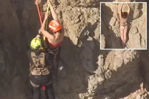Woman in a bikini rescued from a cliff in San Francisco