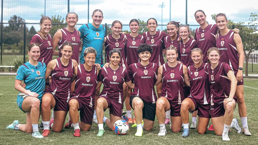 Women soccer players from Iran practice with an Australian team