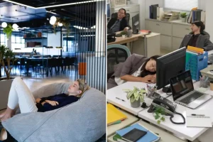 Workers in NYC are leaving traditional hours for relaxation spaces and nap areas.