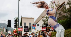 Writers Guild Workers Protest Against Their Union at SAG-AFTRA Offices