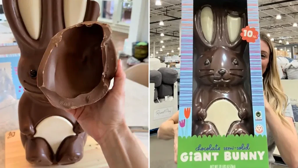 A 10-pound chocolate Easter bunny from Costco is priced at $140 and needs a hammer to break.