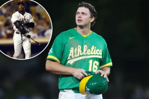 Barry Bonds' recent record is broken during Athletics' match against Royals.