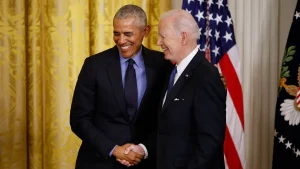Biden seemingly confuses a Black man for Obama while speaking in Syracuse.