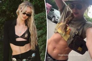 Cameron Brink showcases her abs during an exciting Coachella experience