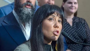 Canadian politician Leah Gazan gains attention for spelling out MMIWG2SLGBTQQIA+