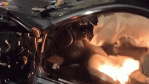 Car bursts into flames during reported street takeover on Chicago's South Side