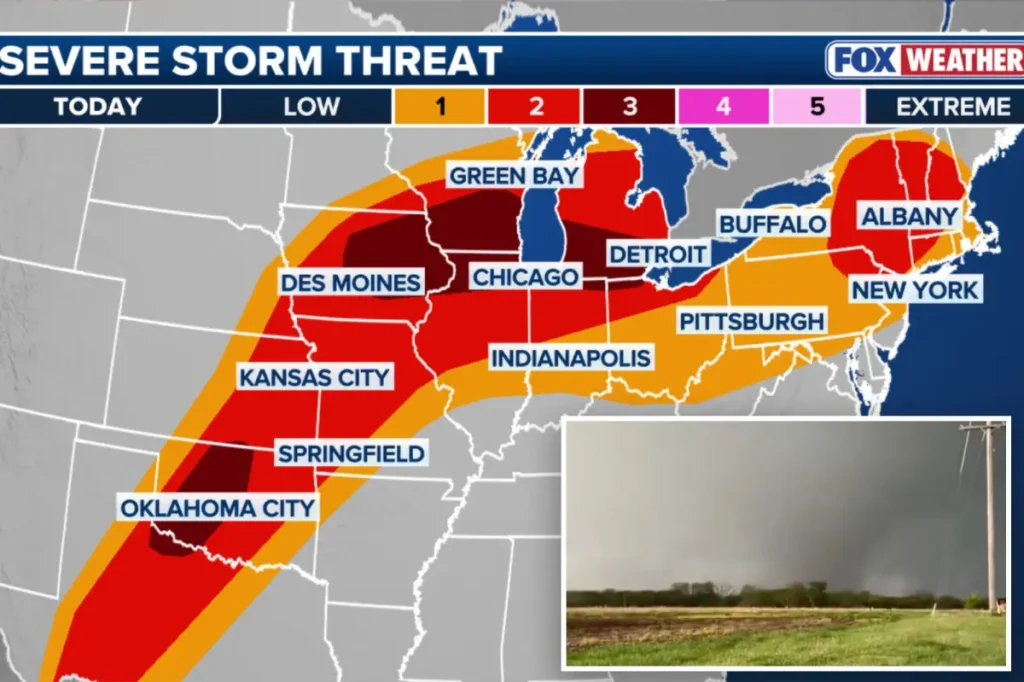 Dangerous weather endangers millions from the Midwest to New York this week