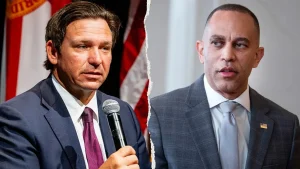 DeSantis responds to Jeffries regarding the Florida redistricting issue.
