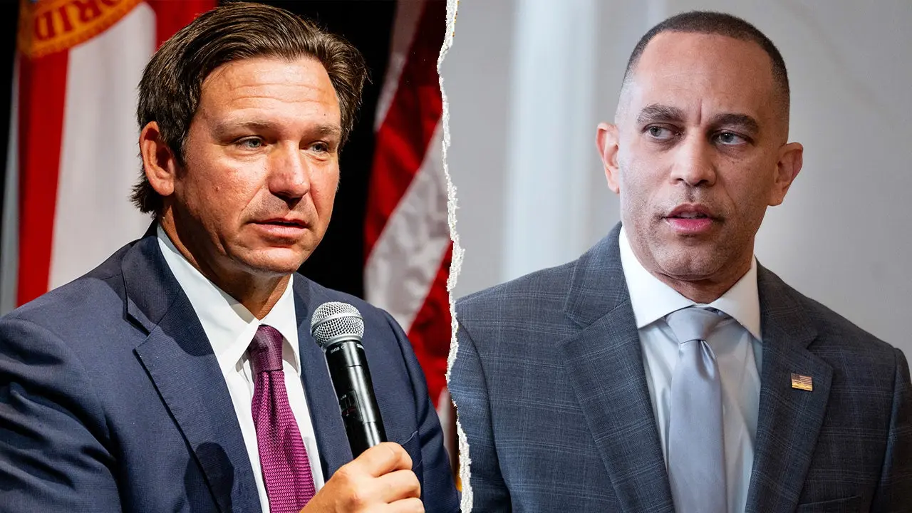 DeSantis responds to Jeffries regarding the Florida redistricting issue.