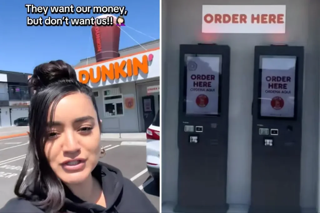 Dunkin’ Donuts opens in South LA, but customers are not allowed inside.