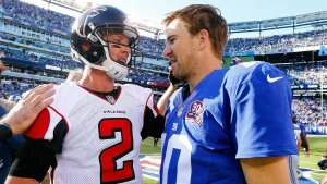 Eli Manning responds on social media to a fan regarding the comparison with Matt Ryan's career.